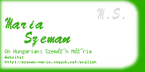 maria szeman business card